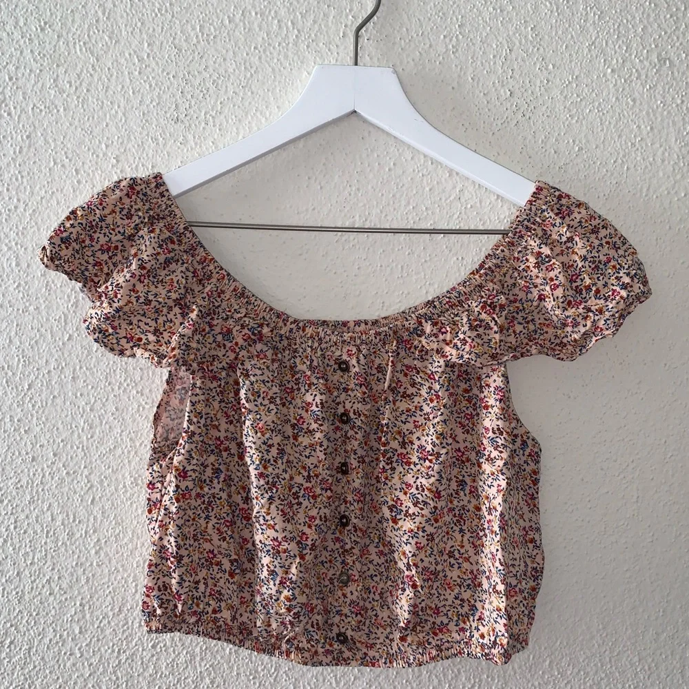 XHILARATION Floral Crop Top Mini Skirt 2pc Set Medium - Picture 3 of 16